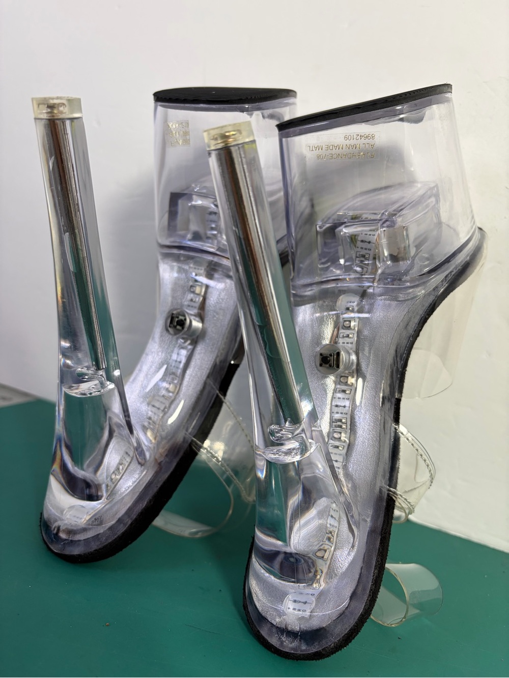 Pleaser Flashdance 708 LED Clear Platform Heels Stripper Shoes Size 8 - Picture 15 of 16